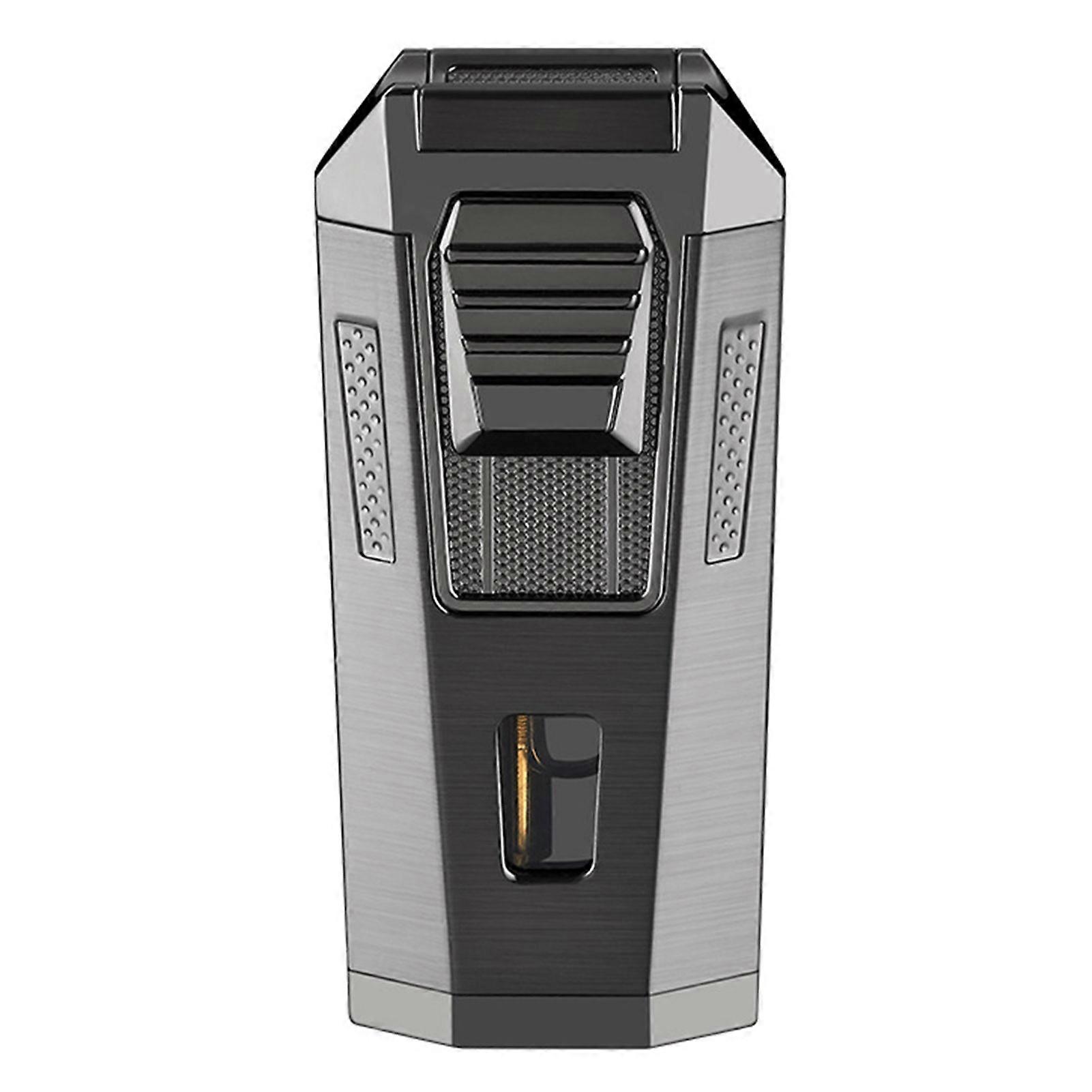 Straight Dual Flames Butane Lighter Reusable Jet-Flames Lighter for Camping