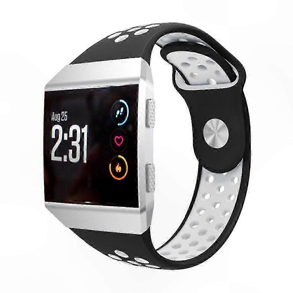 Two-tone Silicone Watch Band for Fitbit Ionic, Breathable Design