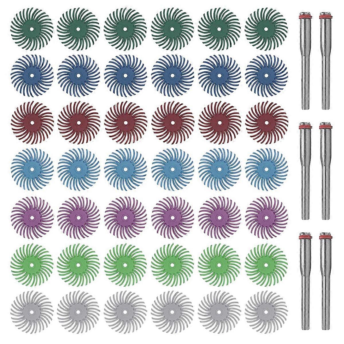42pc 1inch Radial Bristle Disc Kit with 1/8inch Shank for Rotary Tool
