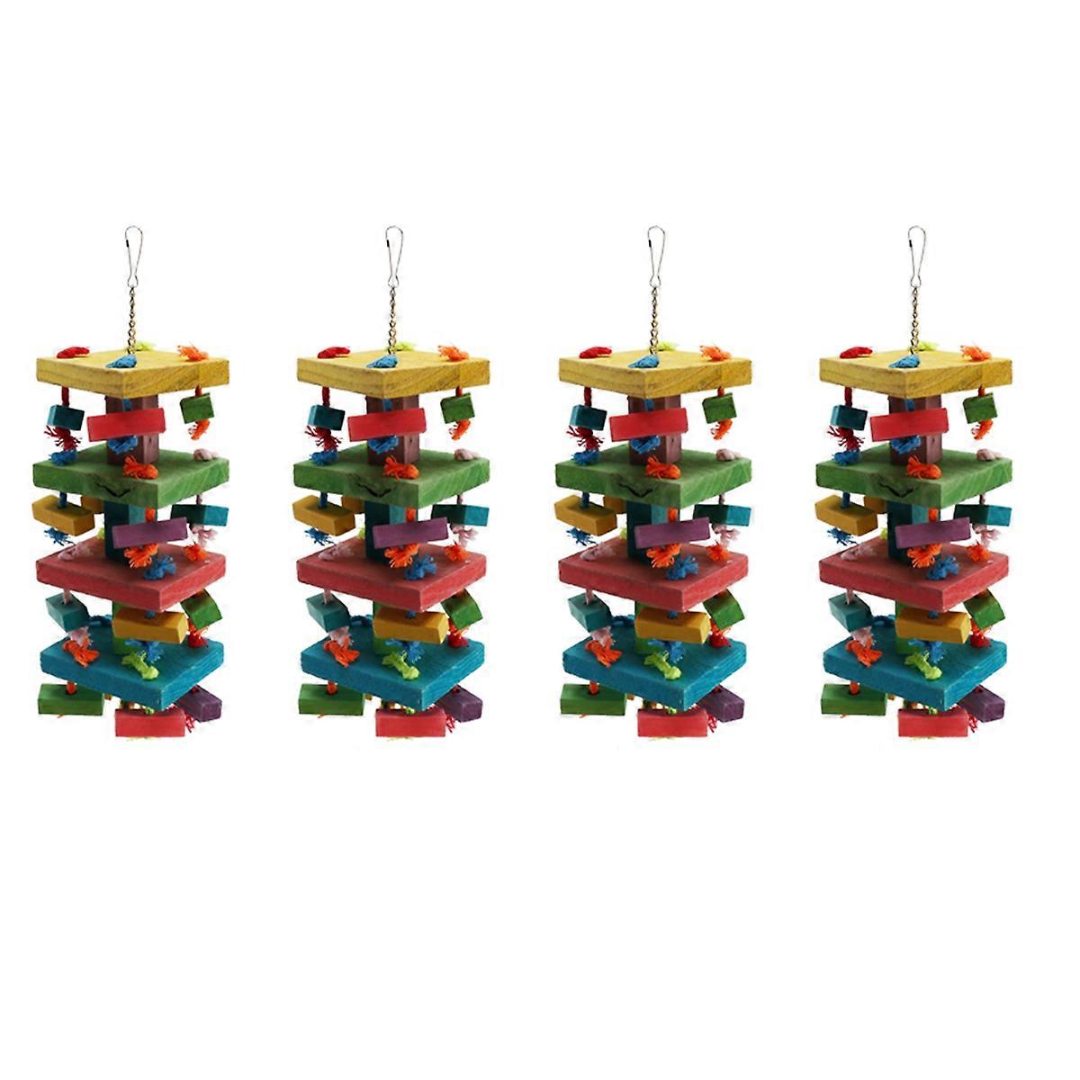 4X Bird Chewing Toy Large Medium Parrot Cage Bite Toys African Grey Macaws Cockatoos
