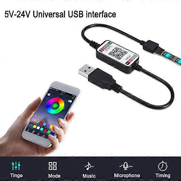 Bluetooth-compatible Light Ribbon RGB Wireless Home LED RGB USB onesize, LED light strip