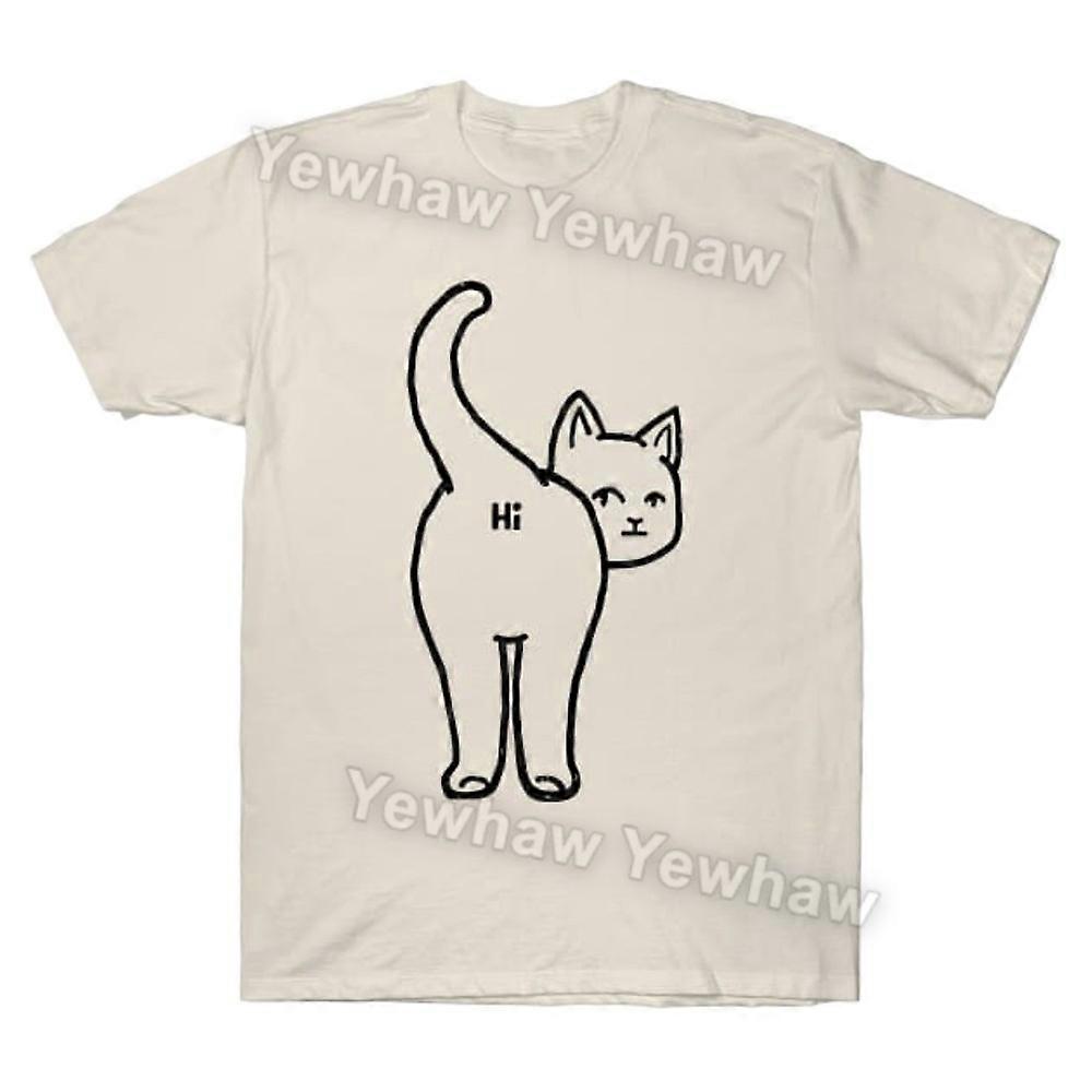 Hello Cat Butt Minimalist Line by Tobe Fonseca T-shirt Humor Cat Tee