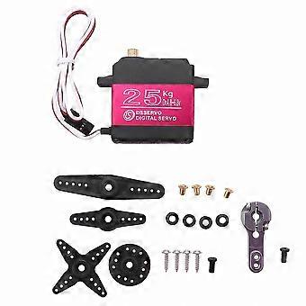 High-Torque 25KG Digital Servo with Full Metal Gears, Waterproof Design for RC Cars, Crawlers, Robots, 270 Control Angle