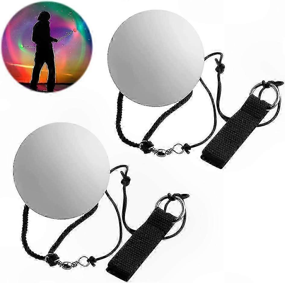LED Poi Ball Set - 2 Pack Rainbow & Strobe Light Up Juggling Toys for All Skill Levels
