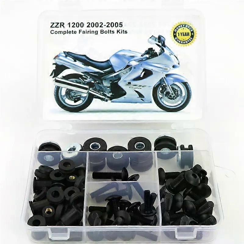 Τακτοποίηση για Kawasaki ZZR 1200 2002-2005 Πλήρης πλήρης εξάρτηση φέρινγκ που καλύπτει βίδες κιτ χαλύβδινων κλιπ βίδες