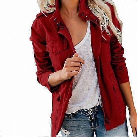 Women's Soft Casual Long-Sleeve Cardigan with Zip, Pockets, and Stand-Up Collar for Spring Everyday Use