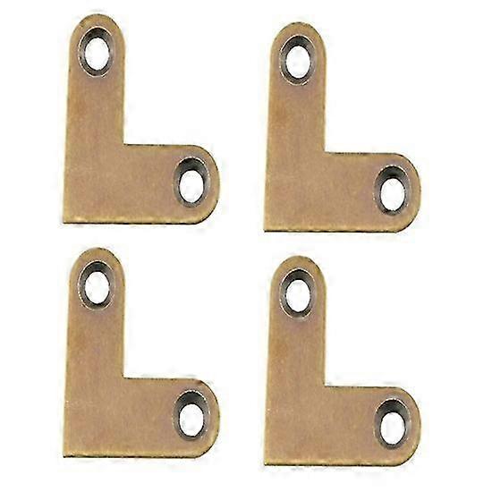 HJ Garden 4pcs L-Shaped Copper Corner Code Brass Flat Corner Bracke...