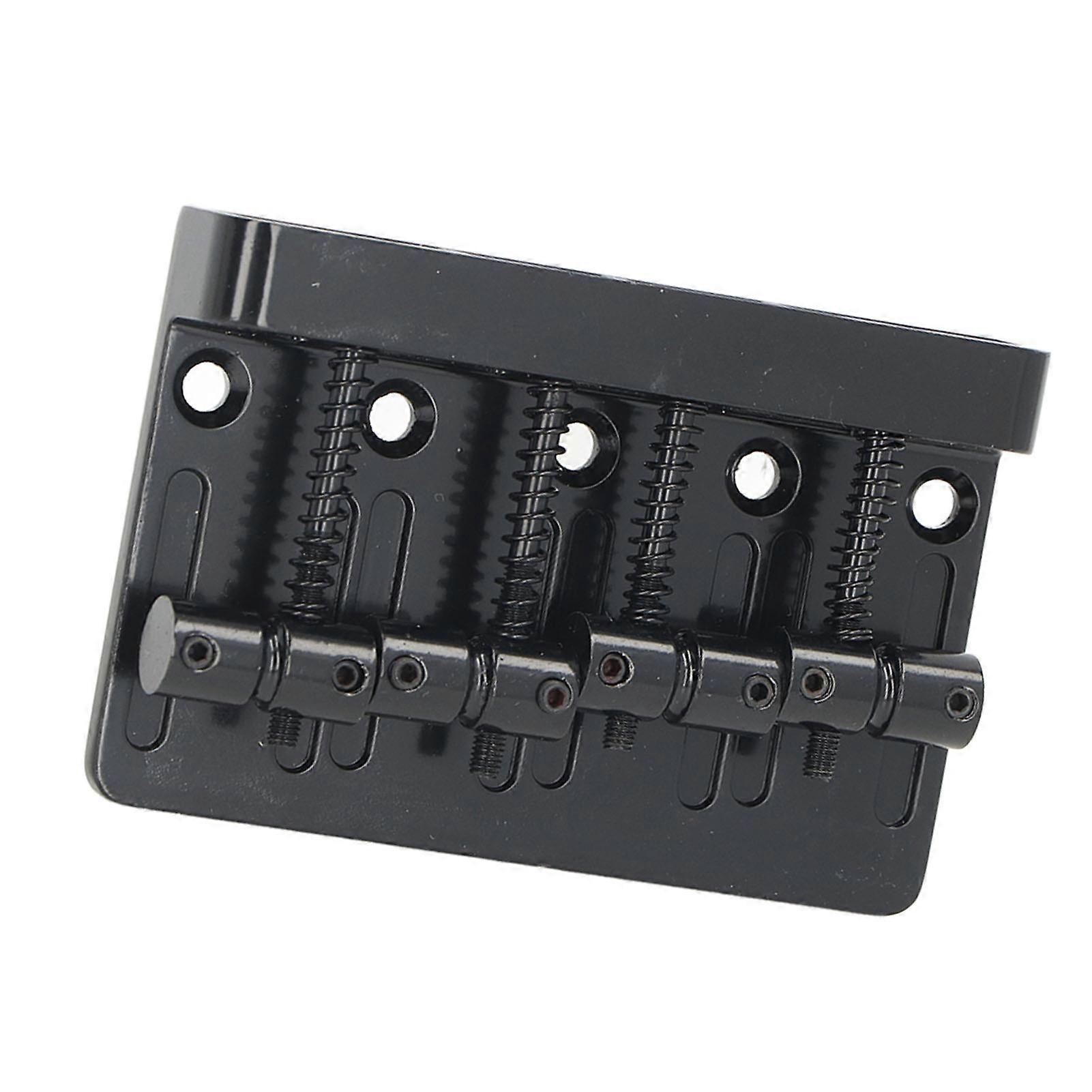 Electric Bass Bridge Tailpiece 4-String Fixed Saddle Black Iron Zinc