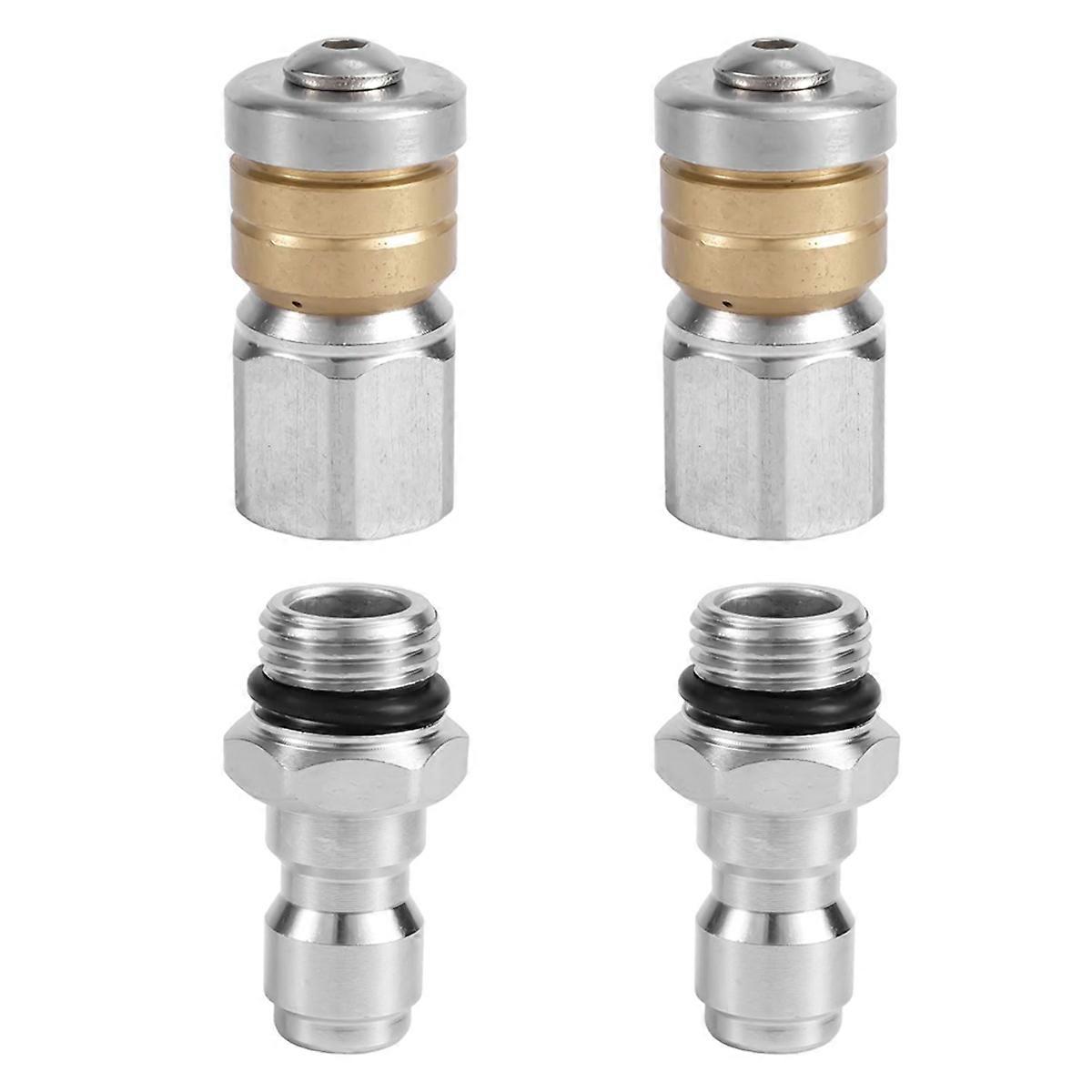 4 Pcs Sewer Jetter Nozzle Set, for Pressure Washer Drain Jet Hose Tips with 1/4Inch NPT Quick Connector 5000 PSI