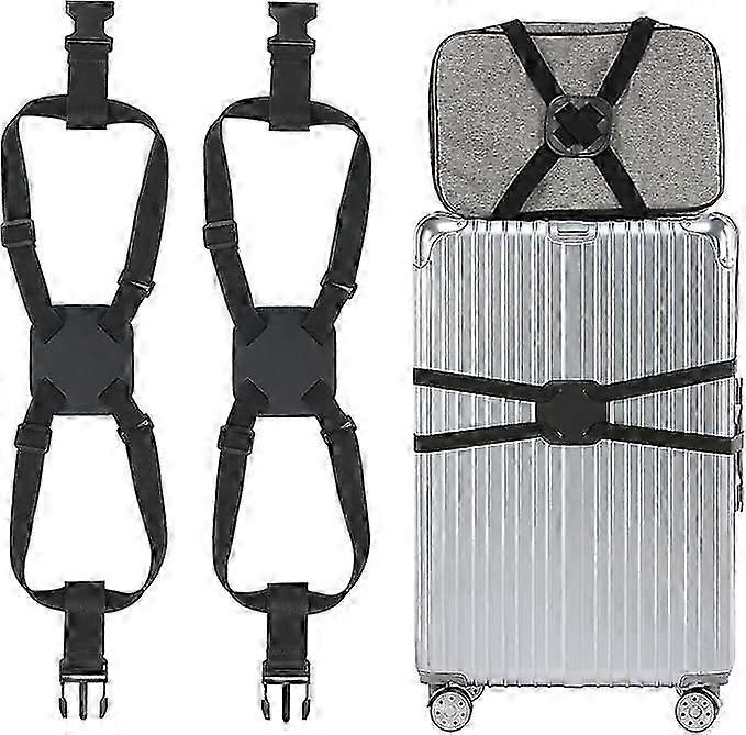 Luggage Straps, 2 Pack Adjustable Suitcase Strap Luggage Elasticity, Adjustable Luggage Straps to Fit All Sizes of Luggage, for Adding a Bag, Suitcas