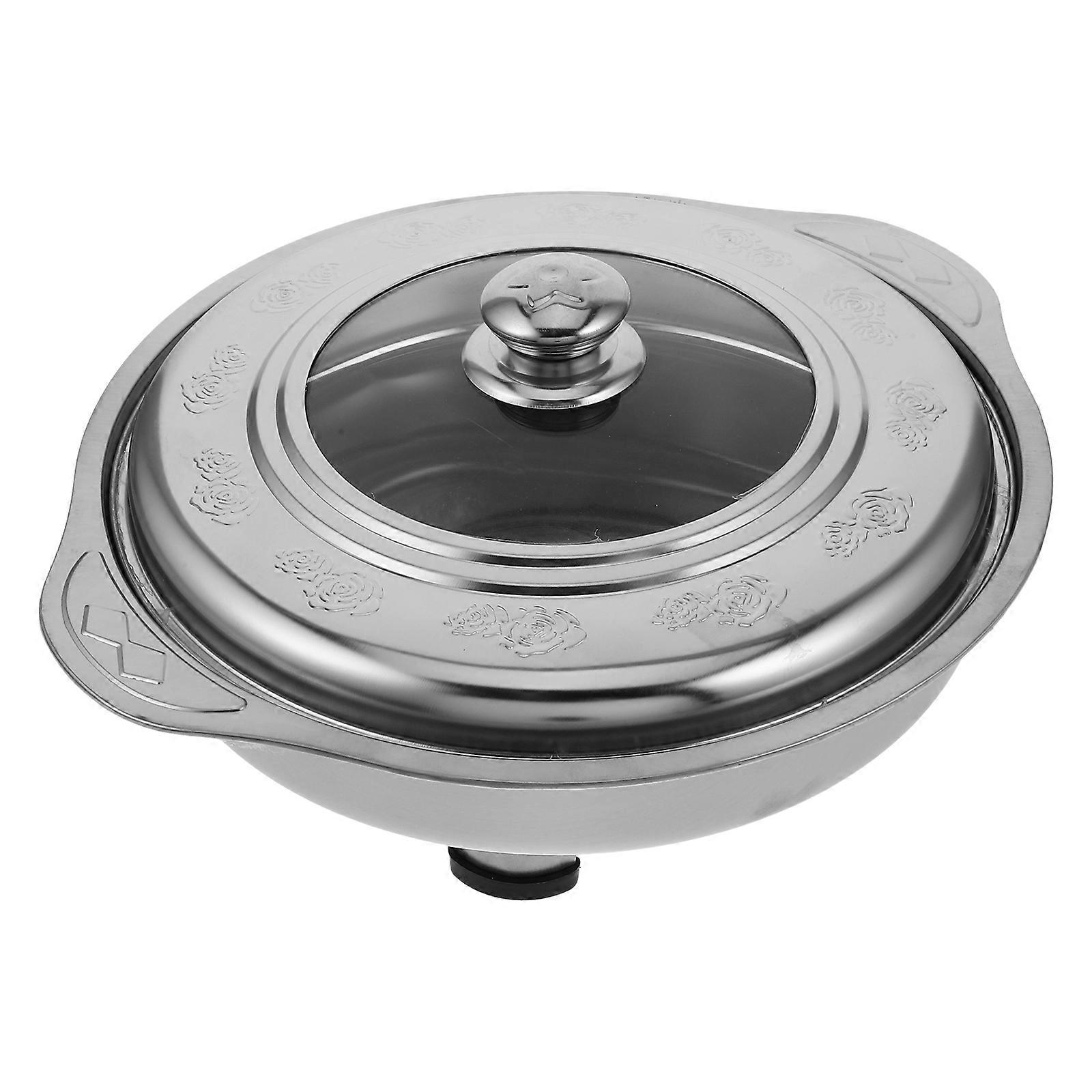 Stainless Steel Buffet Tray for Food Serving with Lid 1 Piece Silver Metal