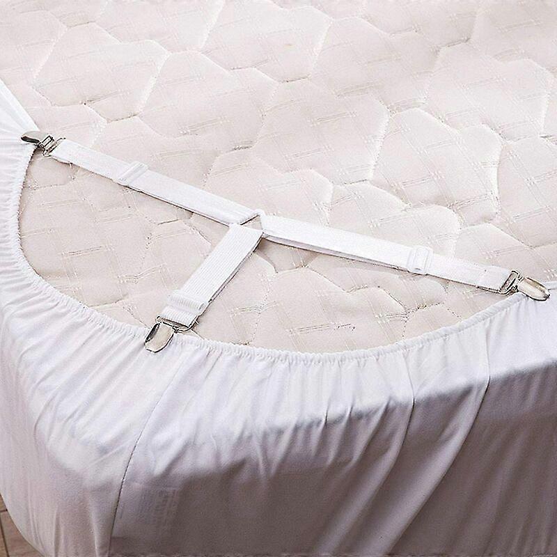 4 Pcs Bed Sheet Straps Triangle Fitted Sheet Holder Elastic Mattress Clip
