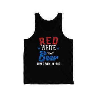 Red White and Beer That Why Here 4th of July Unisex Tank Top