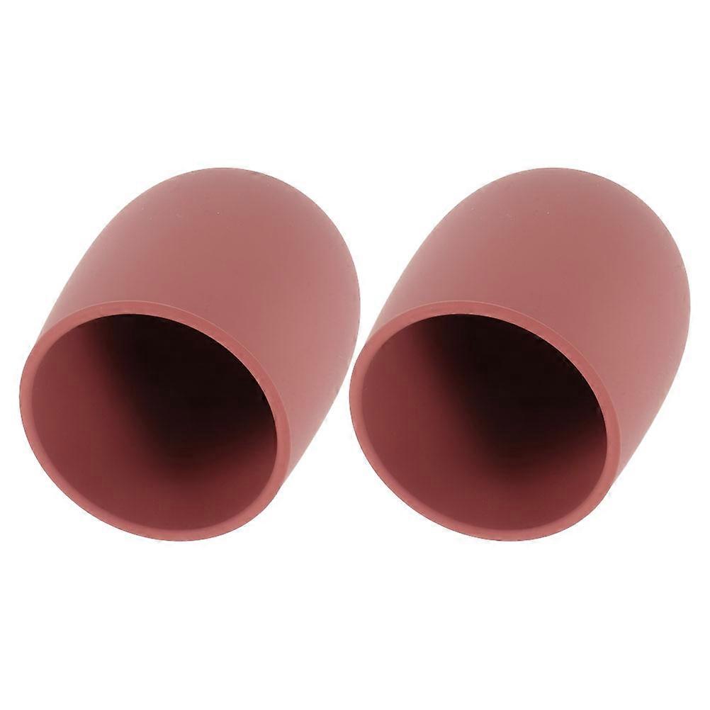 Baby Open Cup Silicone Cups for Toddler Independent Drinking Heat Resistant Chocolate 2Pcs
