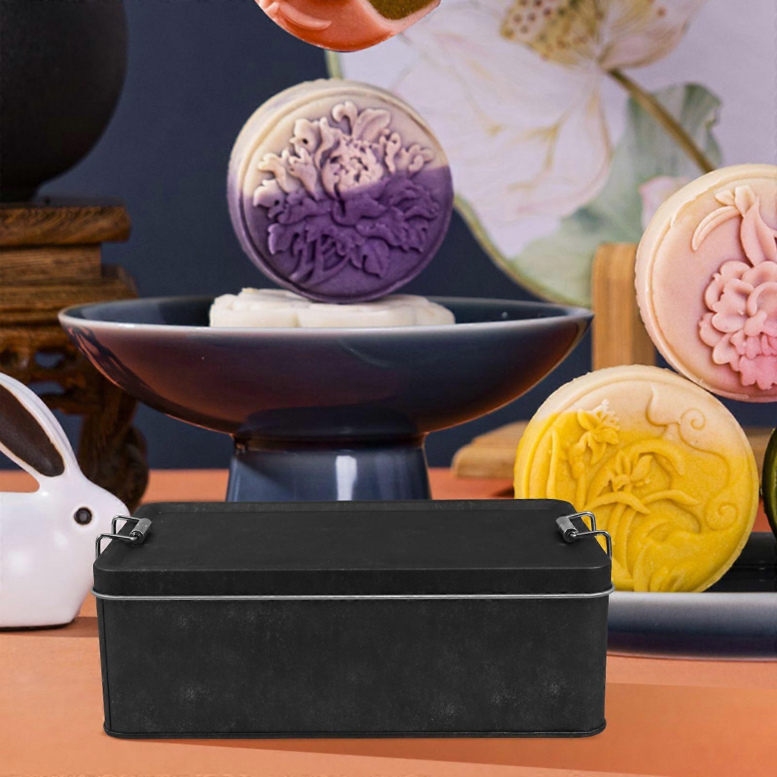 Tin Can Metal Storage Container For Kitchen Counter Rectangular Tin Box With Lid For Cookies Candy Pineapple Pastry Packaging