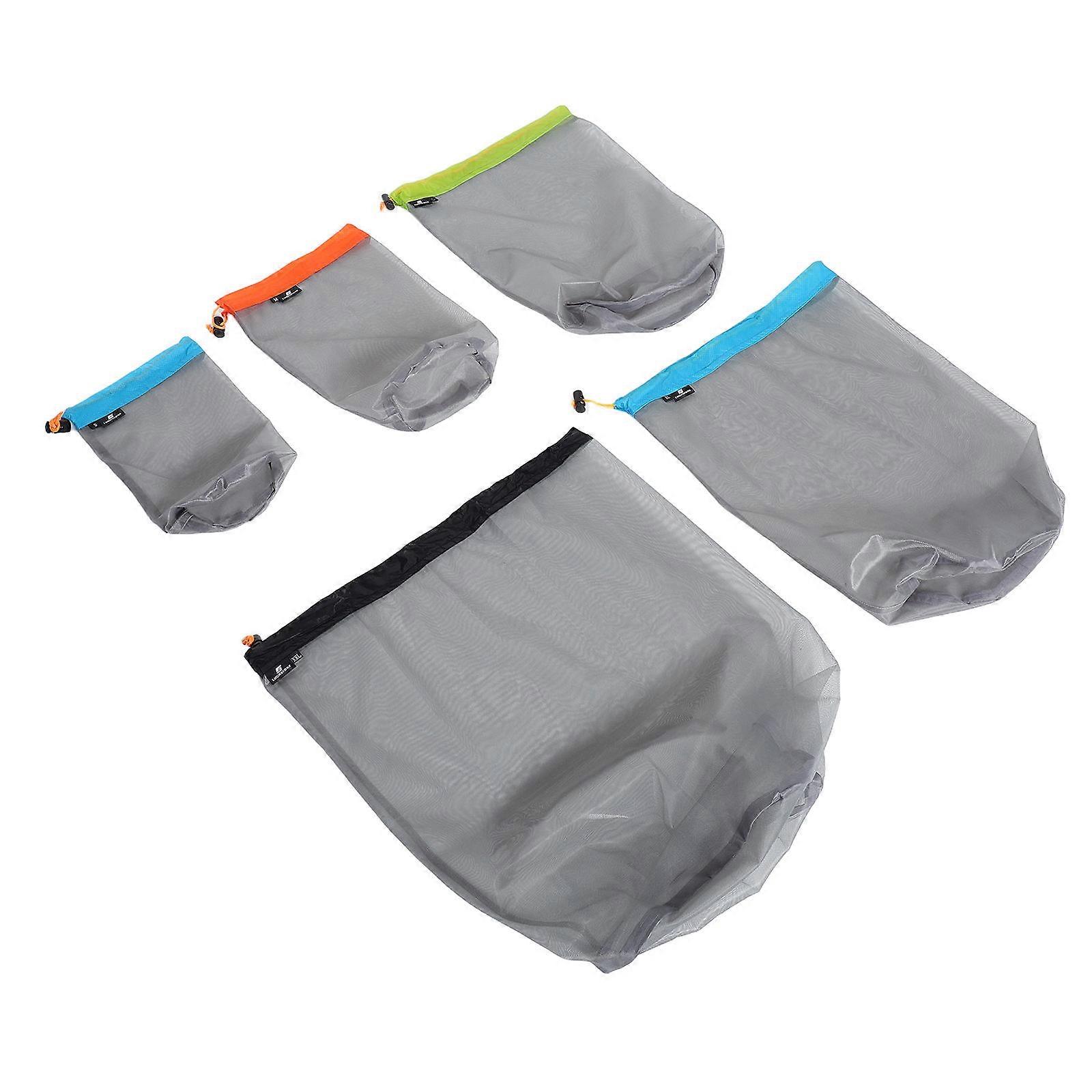 Drawstring Compression Bags for Outdoors Enthusiasts Camping Hiking 28.00X12.00X0.20CM Polyester Mesh Cloth Storage 1Set