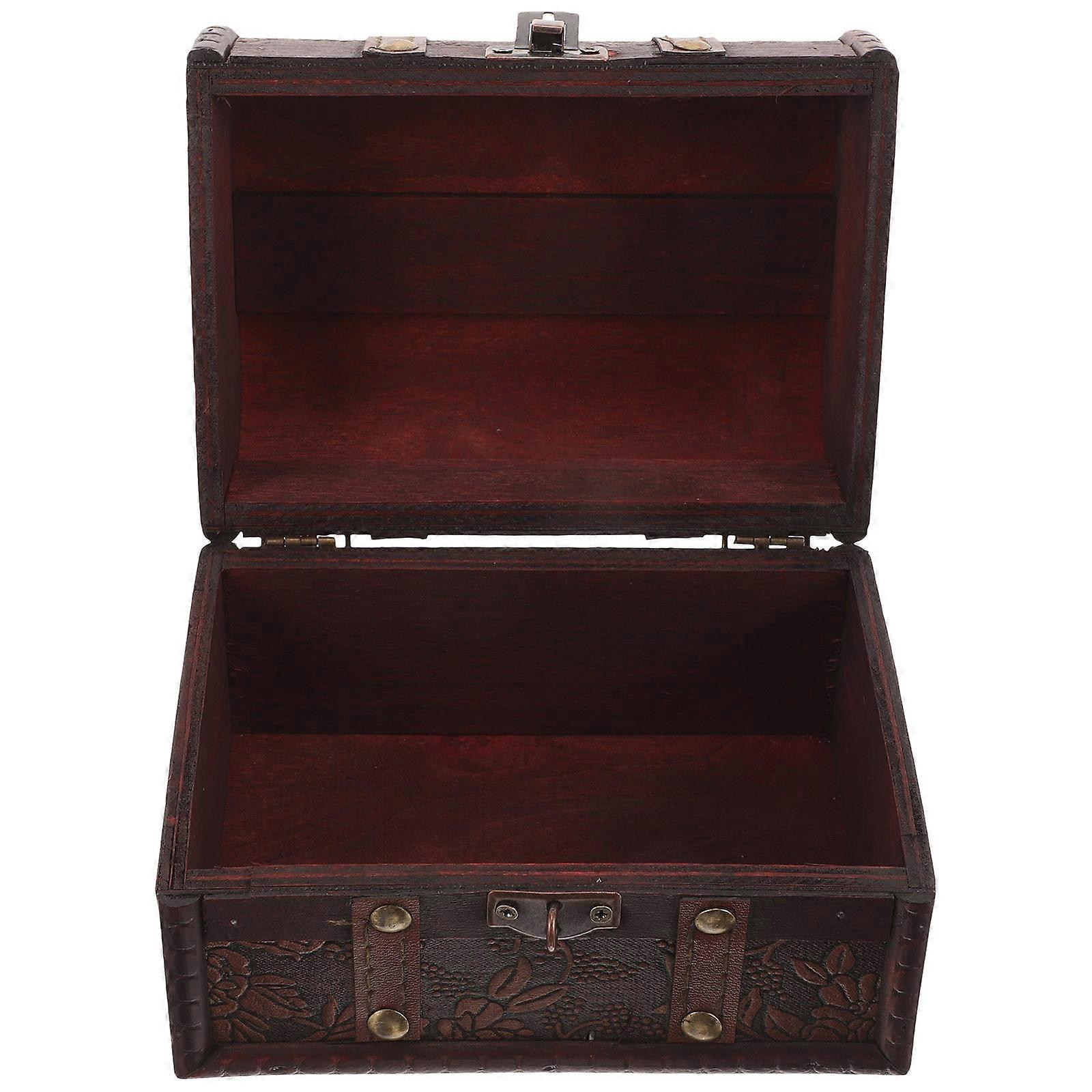 Vintage Style Storage Box Coin Box for Storage Use 4Pcs Brown Wood