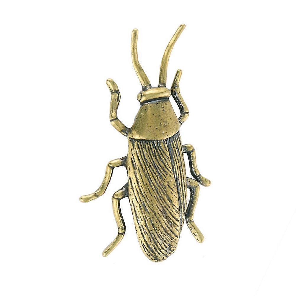 Brass Cockroach Figurine for Desktop Decor 2Pcs Unique Ornament