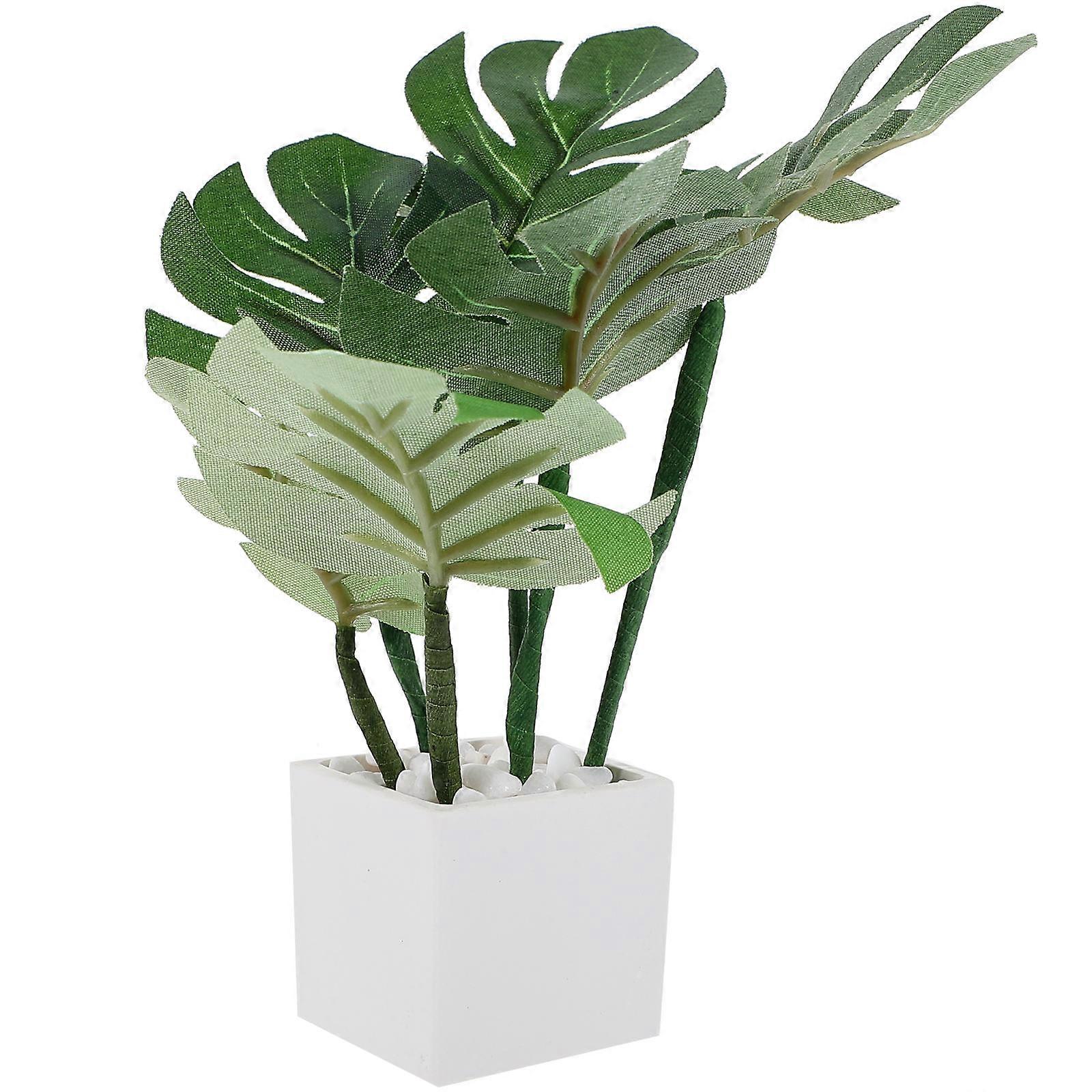 Doll House Miniature Bonsai Model Mini Potted Plant for Decor Set of 2