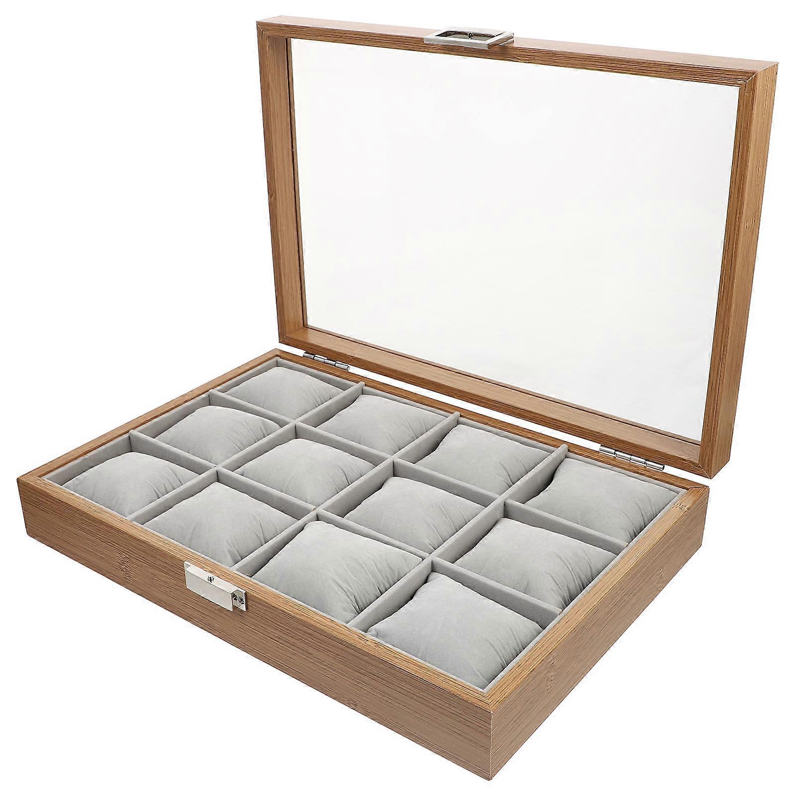 Jewelry Organizer Wood Watch Box for Storage Use 2Pcs with 12 Slots