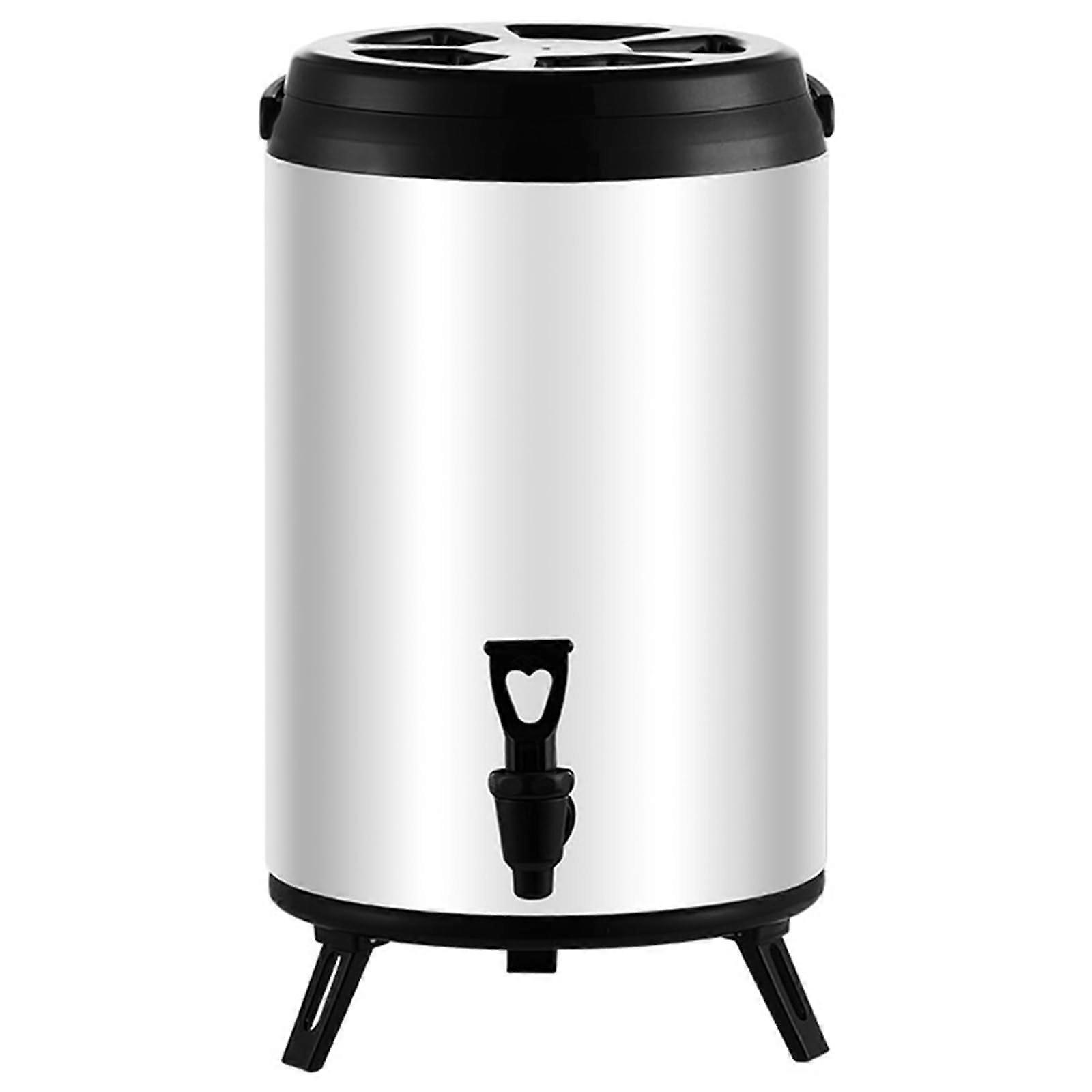 Rotating Seal Lid Double Wall Insulated Drink Container 6L Capacity Hot Cold Milk Tea Bucket For Restaurant Use