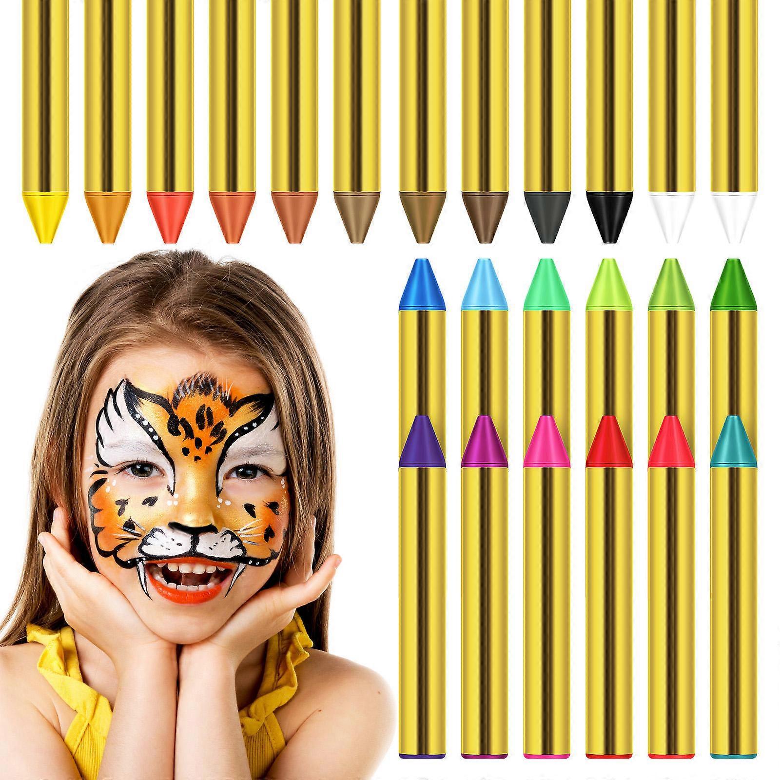 Body Paint Crayons For Face And Body Art Lovers In Compact Design 24Pack