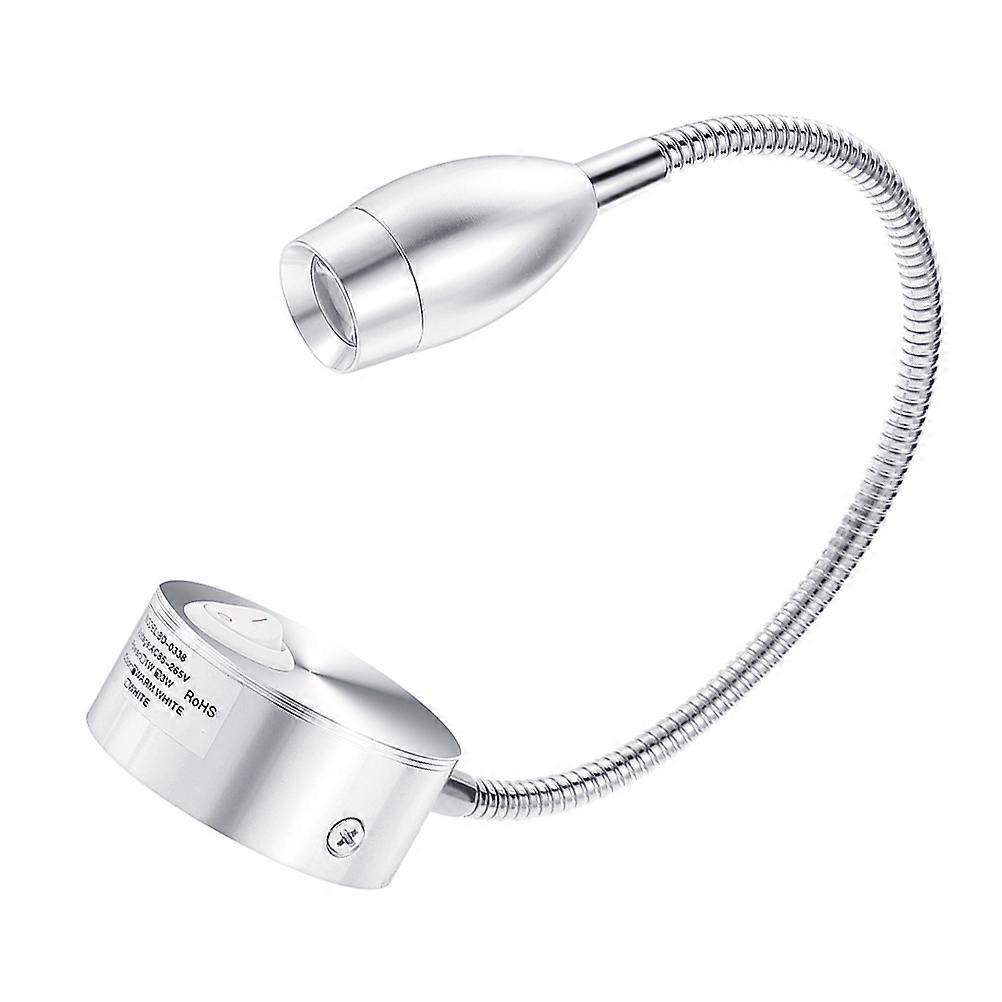 Adjustable Wall-Mounted Light Gooseneck Wall Light Indoor for Bedroom with Silver Finish 1Pack
