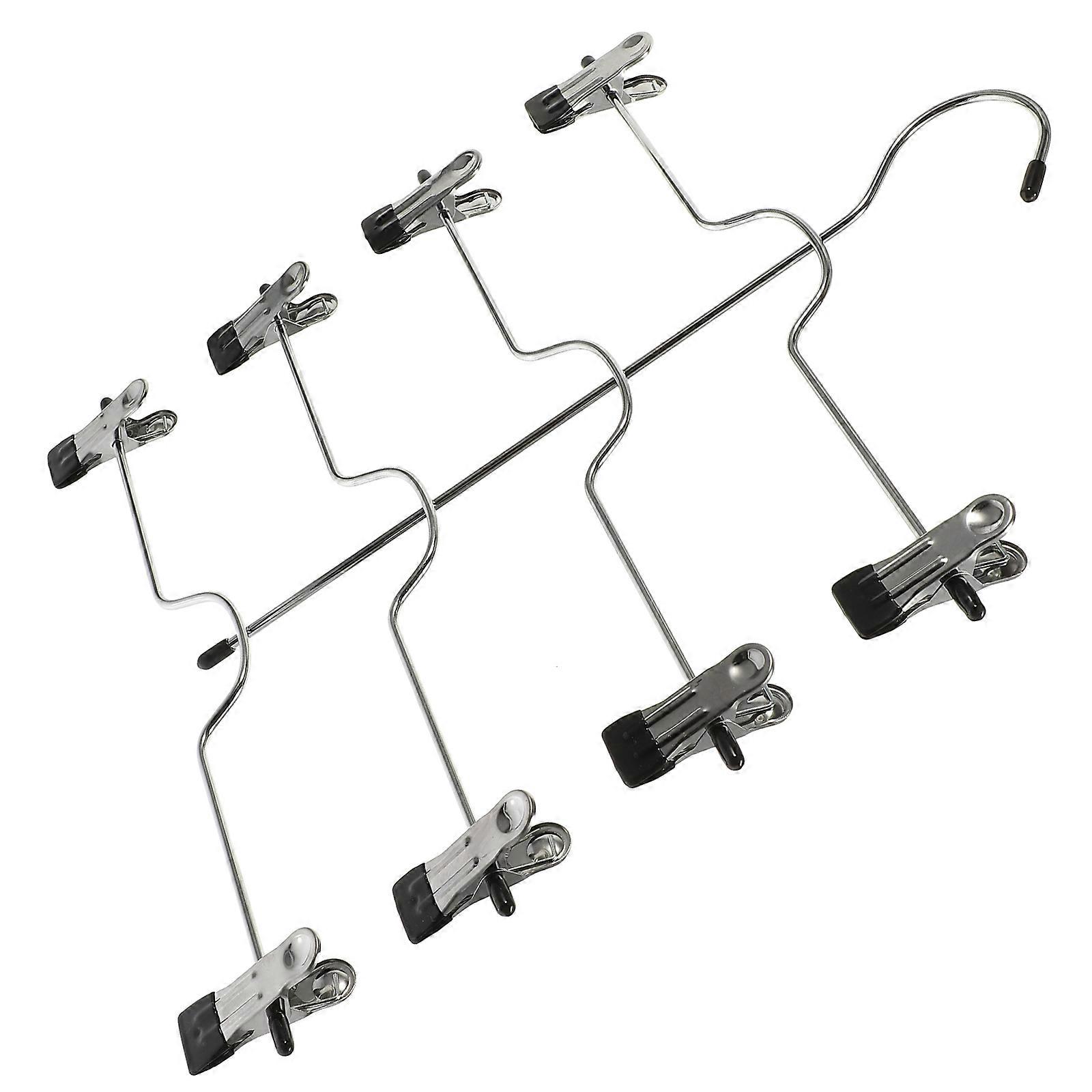 Multi-Layers Clothes Hanger Metal Pant Hanger for Holding Use 5Pcs Black Set