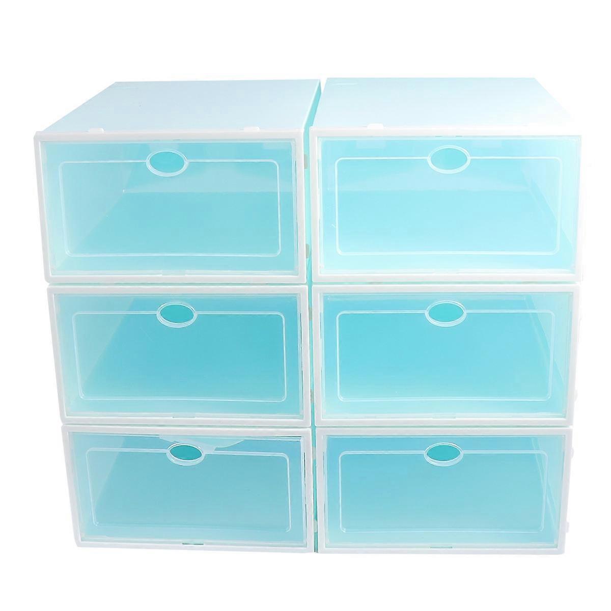 Shoe Container Transparent Stackable Shoe Box for Shoes Storage 6Pcs