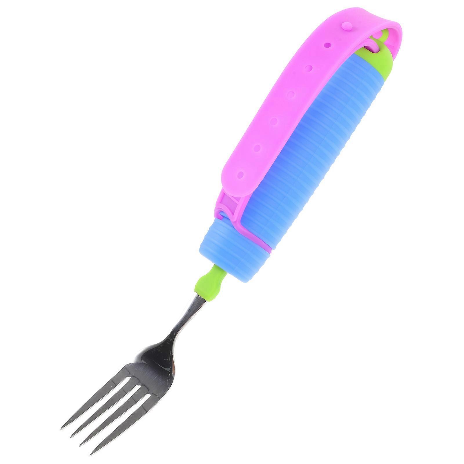 Tremble Proof Fork Adaptive Fork for Disabled Adults 3Pcs Spillproof Universal Cuff