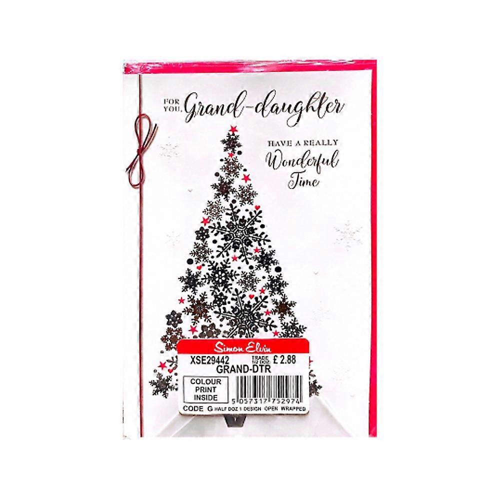 Simon Elvin For You Grand Daughter Snowflake Christmas Card (Pack of 6)