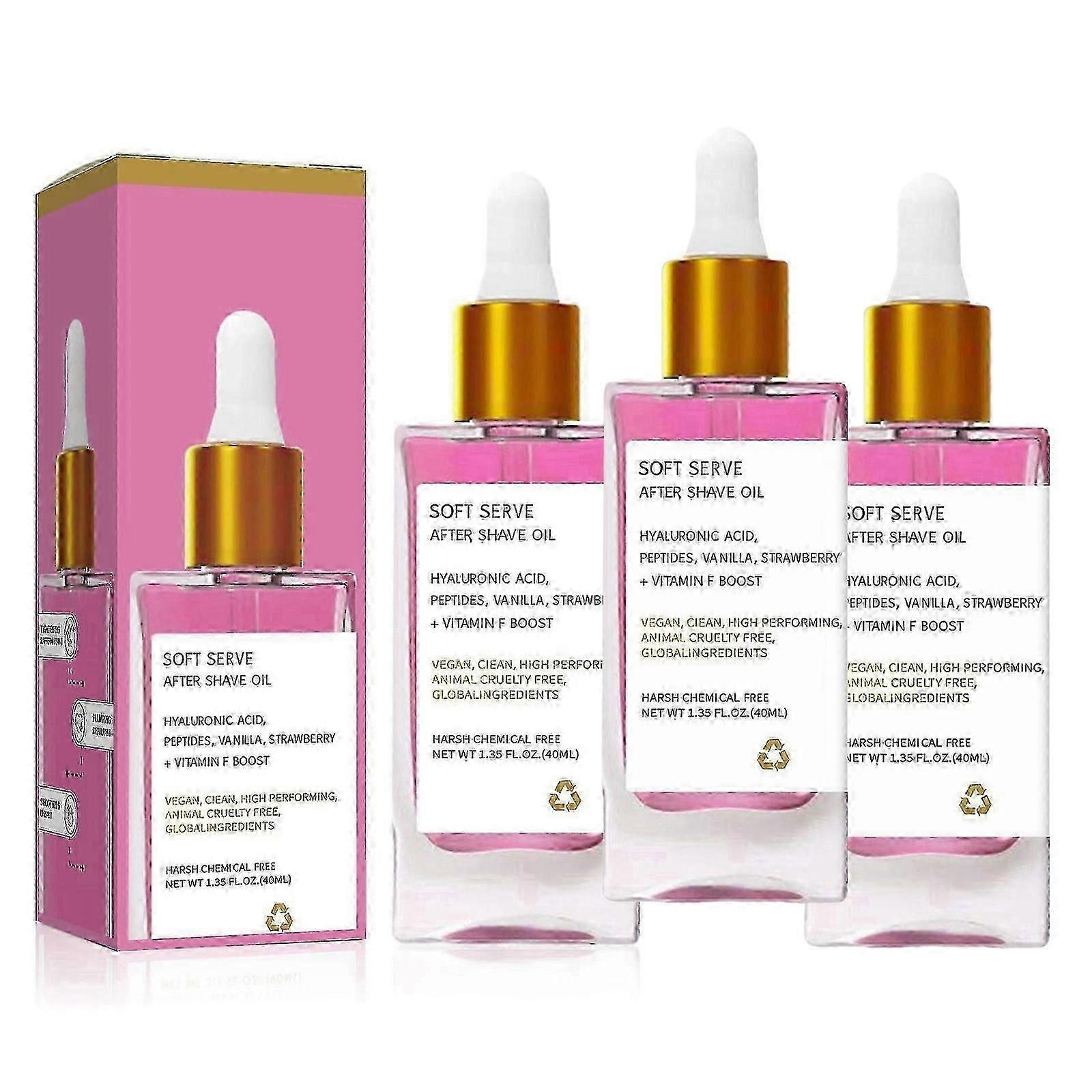 Strawberry Vanilla After Shave Oil for Smooth Skin, Soft Serve After Shave Oil, Deeply Hydrating, Prevent Ingrown Hairs & Dryness