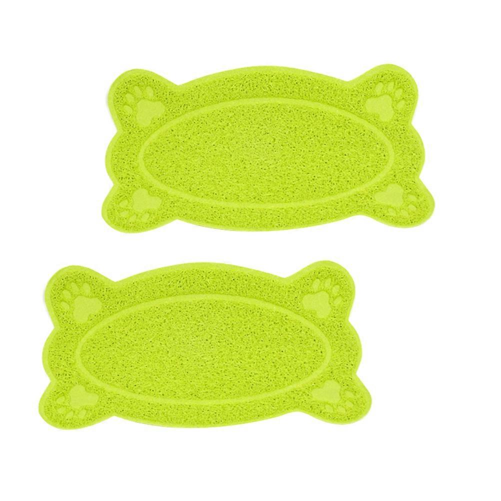 Cat Litter Mat Waterproof for Cat Use 6Pcs Green Bone Shape Catcher Pads