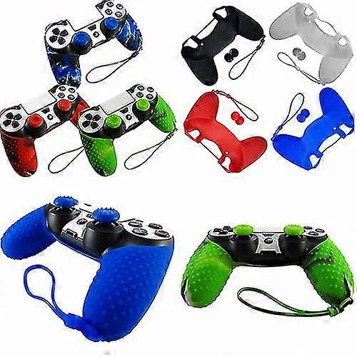 2025 Fiauli Silicone Protective Skin Cover Case for Playstation PS4 Controller Gamepad Joystick