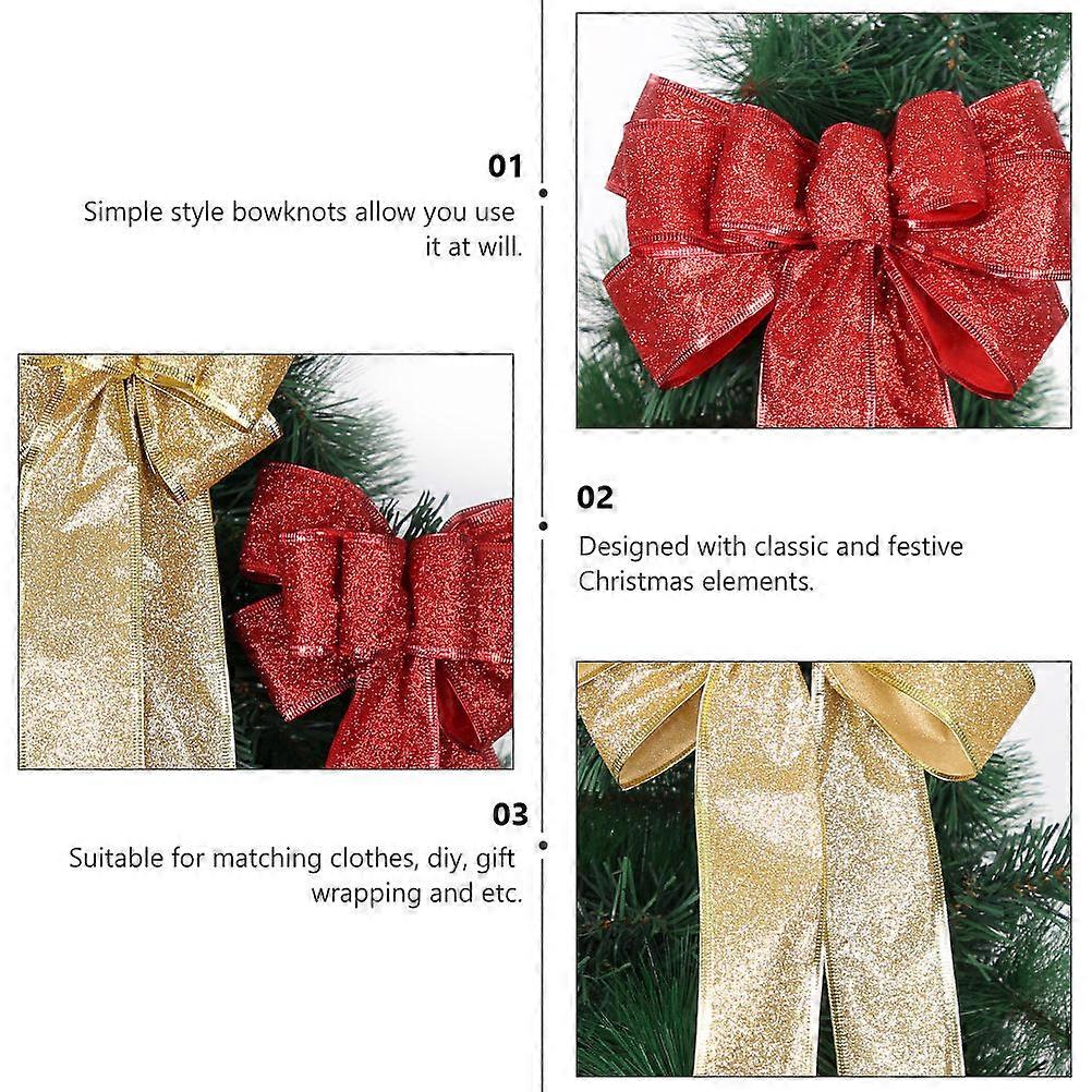 Christmas Bowknot Small Size Decorative Bowknots for Gift Box 1Pair