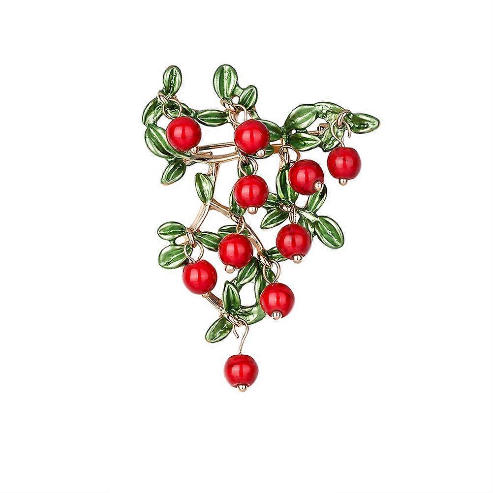 Brooch Pin Set for Decoration 3Pcs Plant Shaped Mini Shirt Collars Red 5.5X4cm