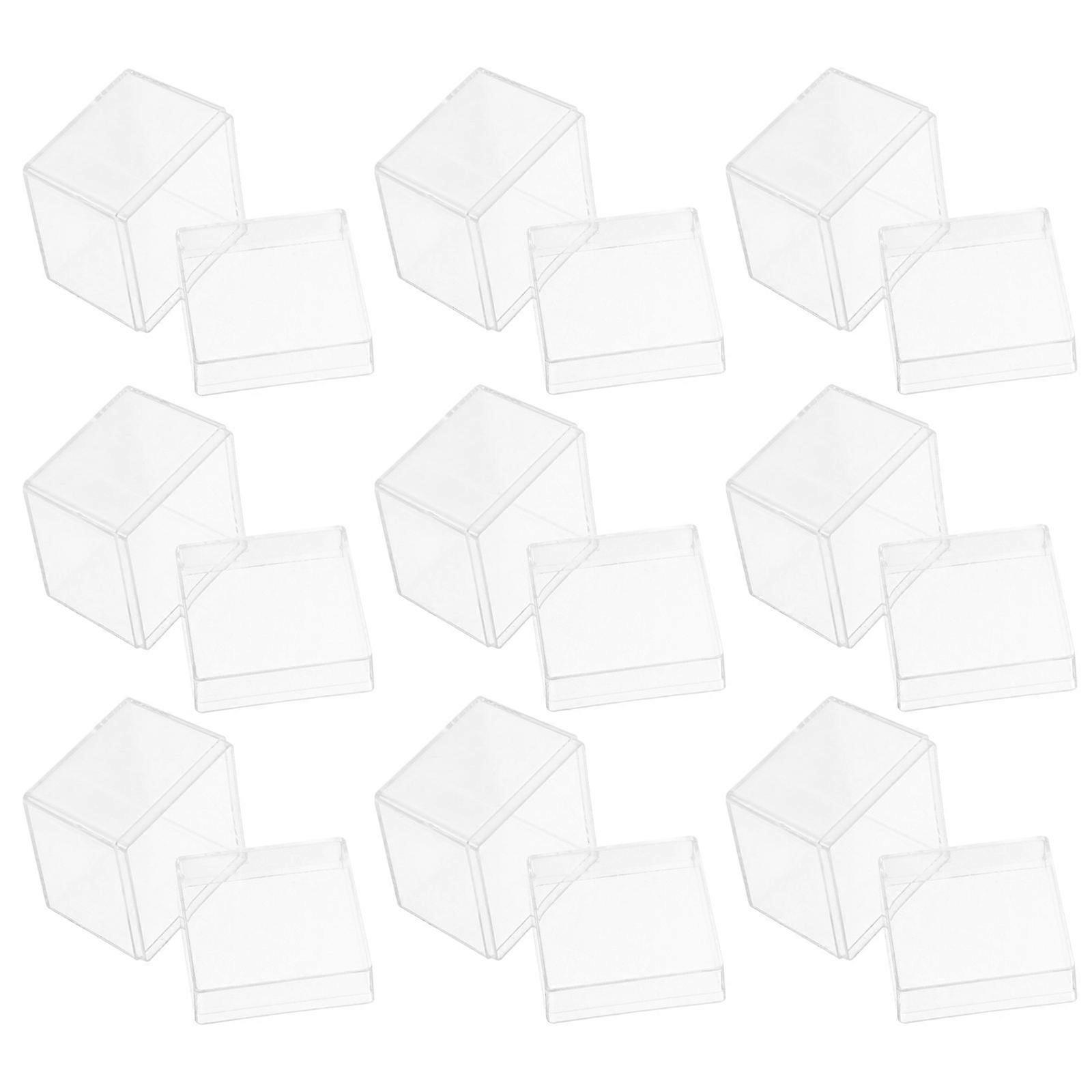 Square Transparent Box Clear Storage Box for Storage 24Pcs with Lid