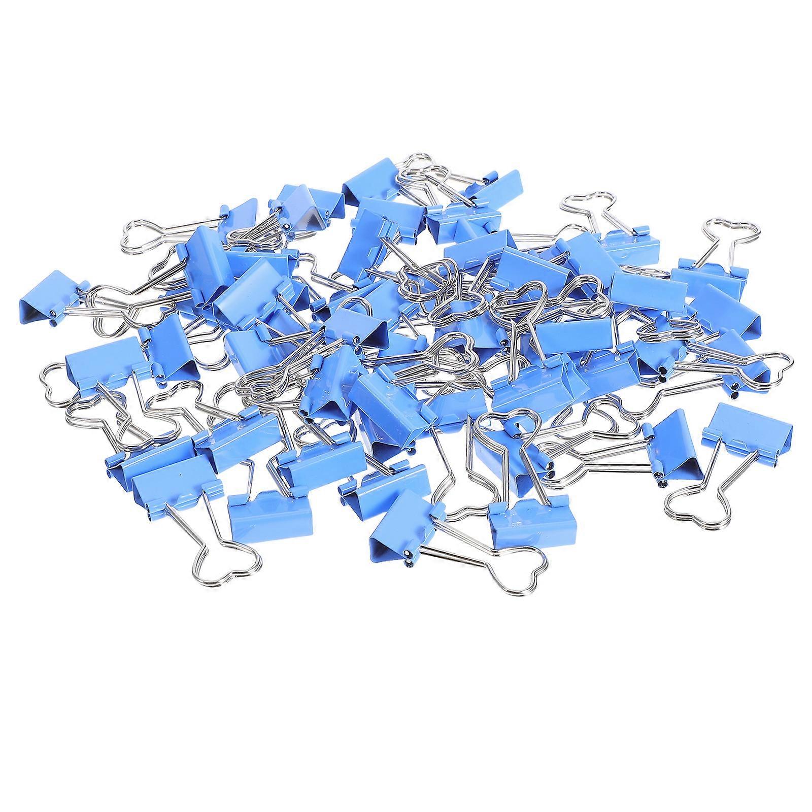 Heart Hollow Out Metal Binder Clips 60Pcs Unique Shape Paper Clips For General Office Users Students Ideal For File Sorting Blue