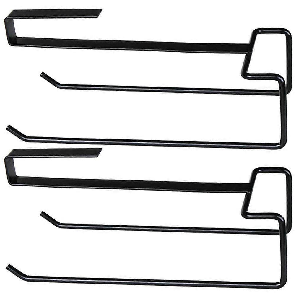 Towel Holder Paper Rack for Storage 6Pcs Plastic Wrap Black