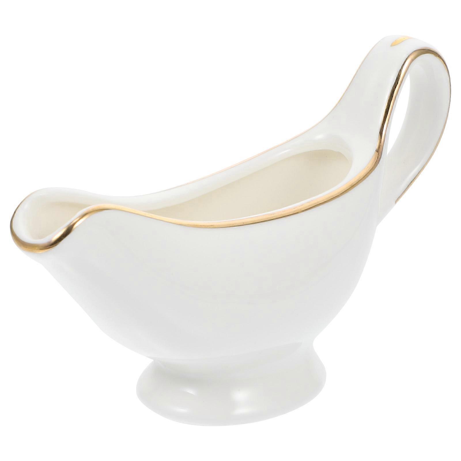 Household White Ceramic Milk Jug for Coffee Serving 5Pcs Cups