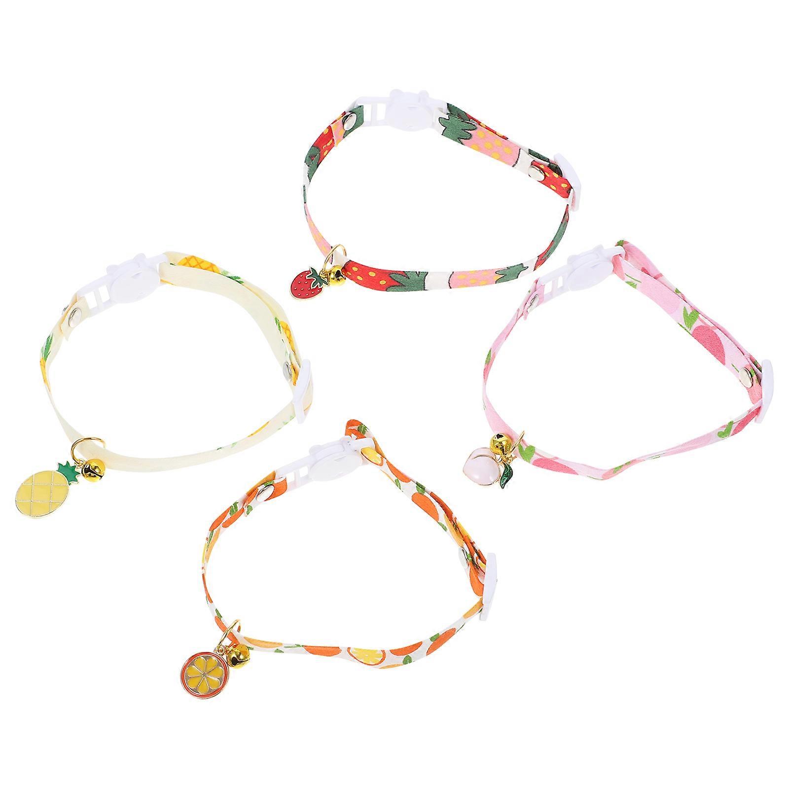 Pet Collar Fruits Design Collar Suitable for Pets 4Pcs Assorted Colors