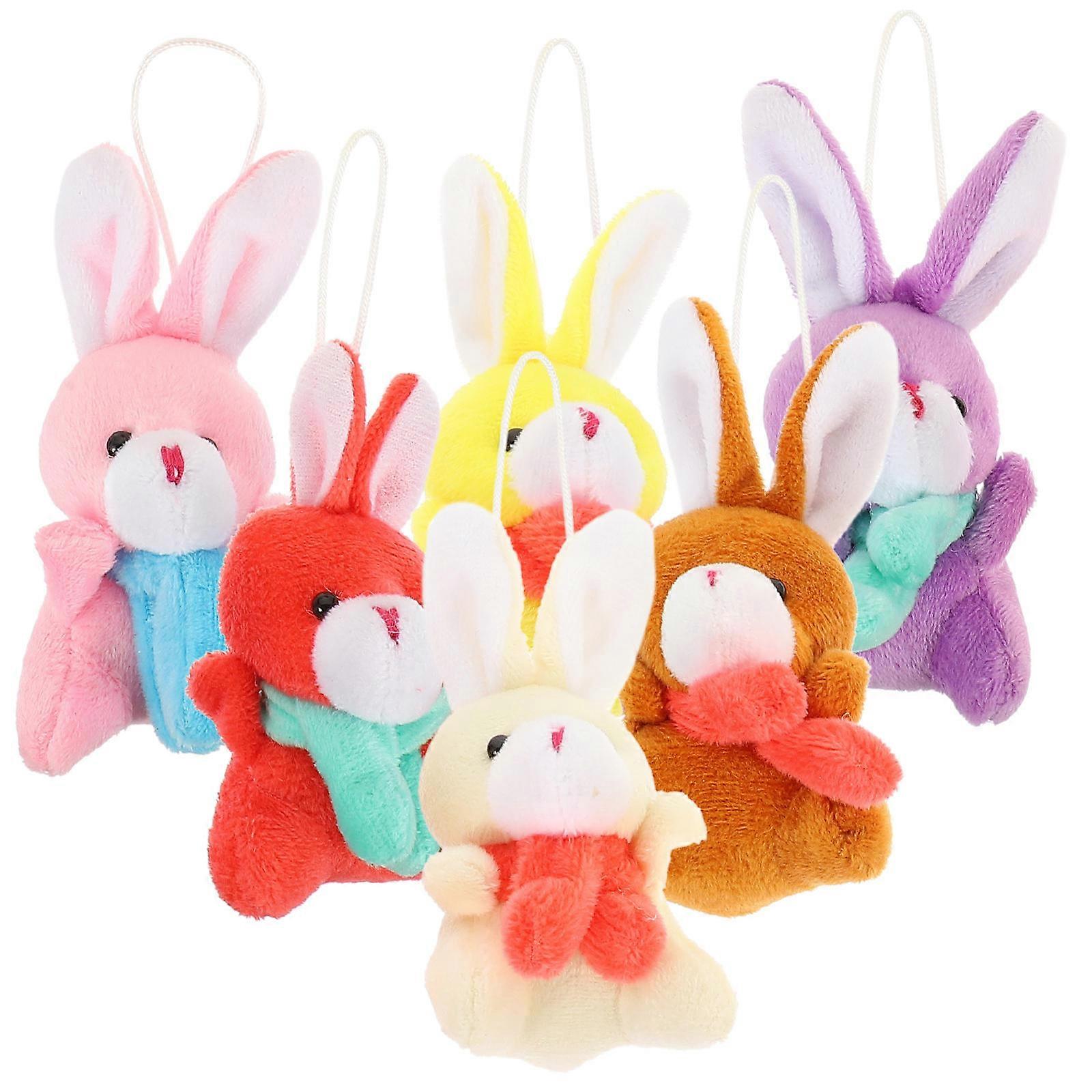 30 Pcs Assorted Color Stuffed Bunny Toys Rabbit Shape Cute Pendant Ideal For Easter Party And Daily Use