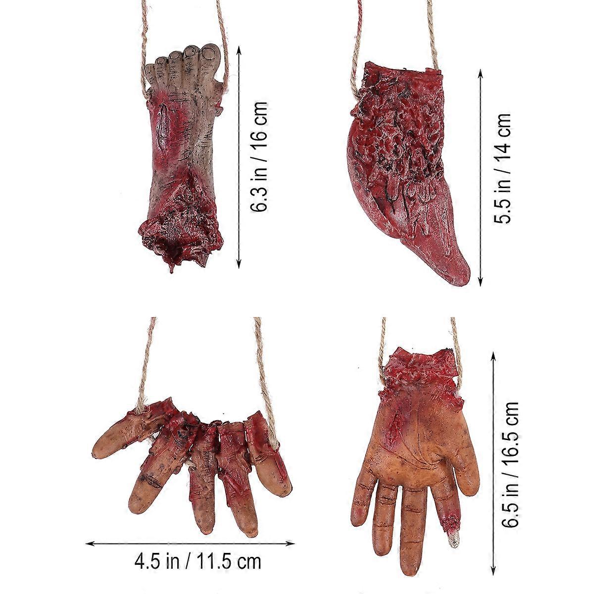 Hallowen Decoration Realistic Body Part Organ Hanging Ornaments 4Pcs