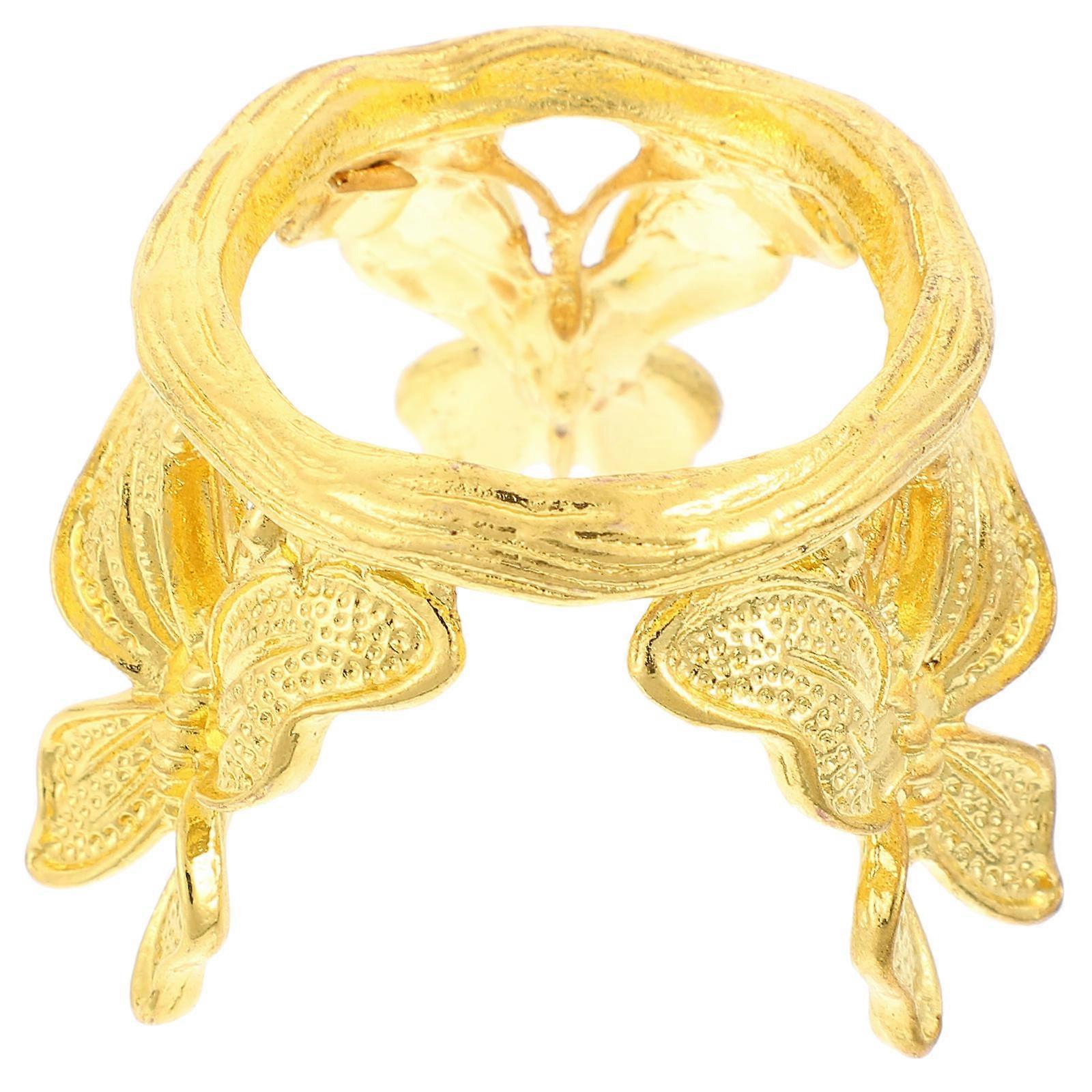 Crystal Ball Stand with for Display 4Pcs Golden Alloy Base