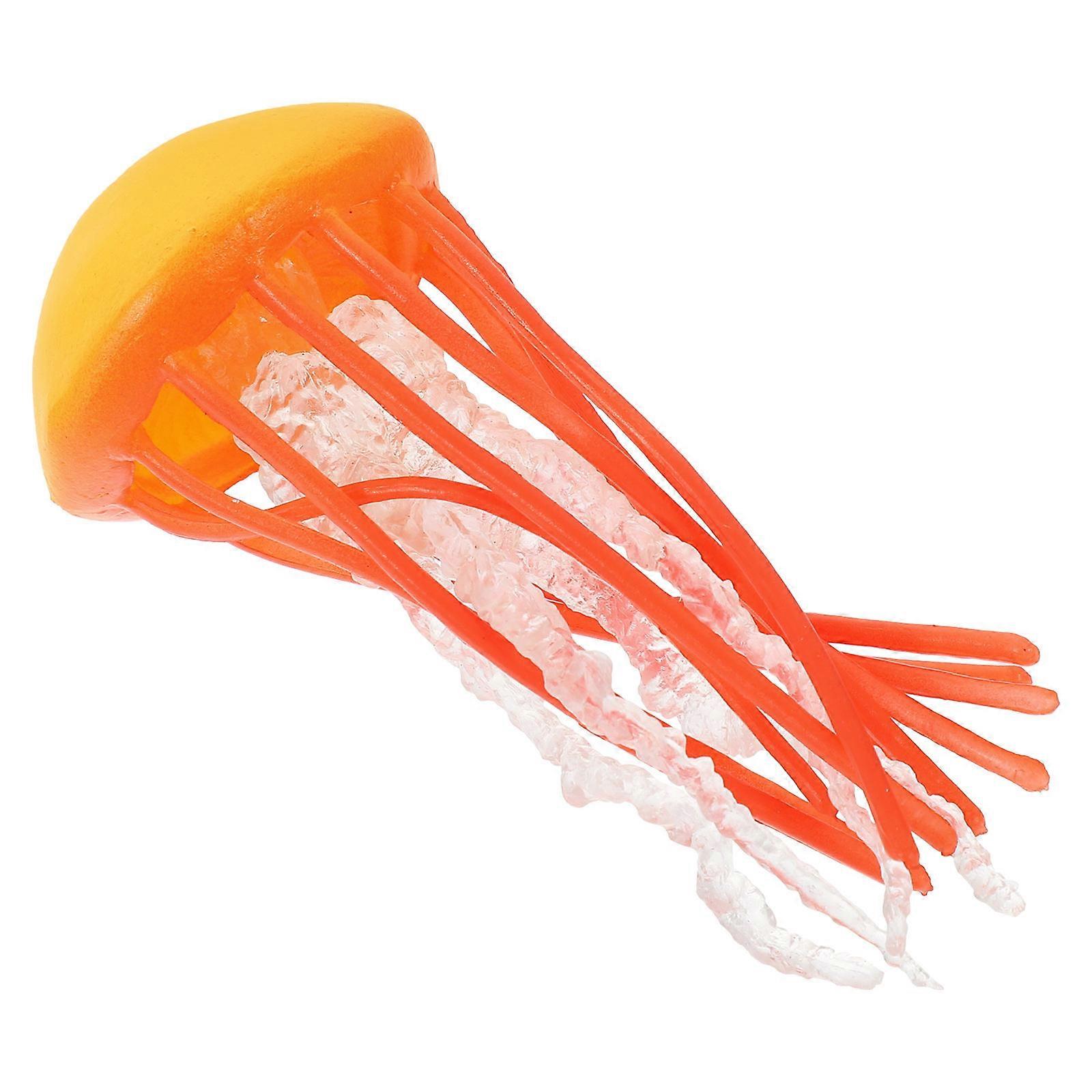 Orange Jellyfish Model Toy Simulation Jellyfish Model for Decor 5Pcs