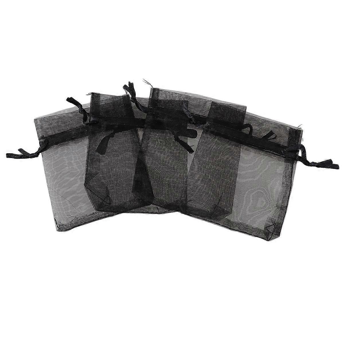Black Organza Drawstring Bag Bundle for Storing Use with 50Pcs
