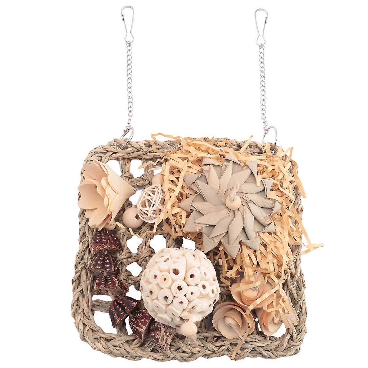 Fuglelegetøj, parakitlegetøj, fuglefoderlegetøj, græsmåtte, klatrevæg