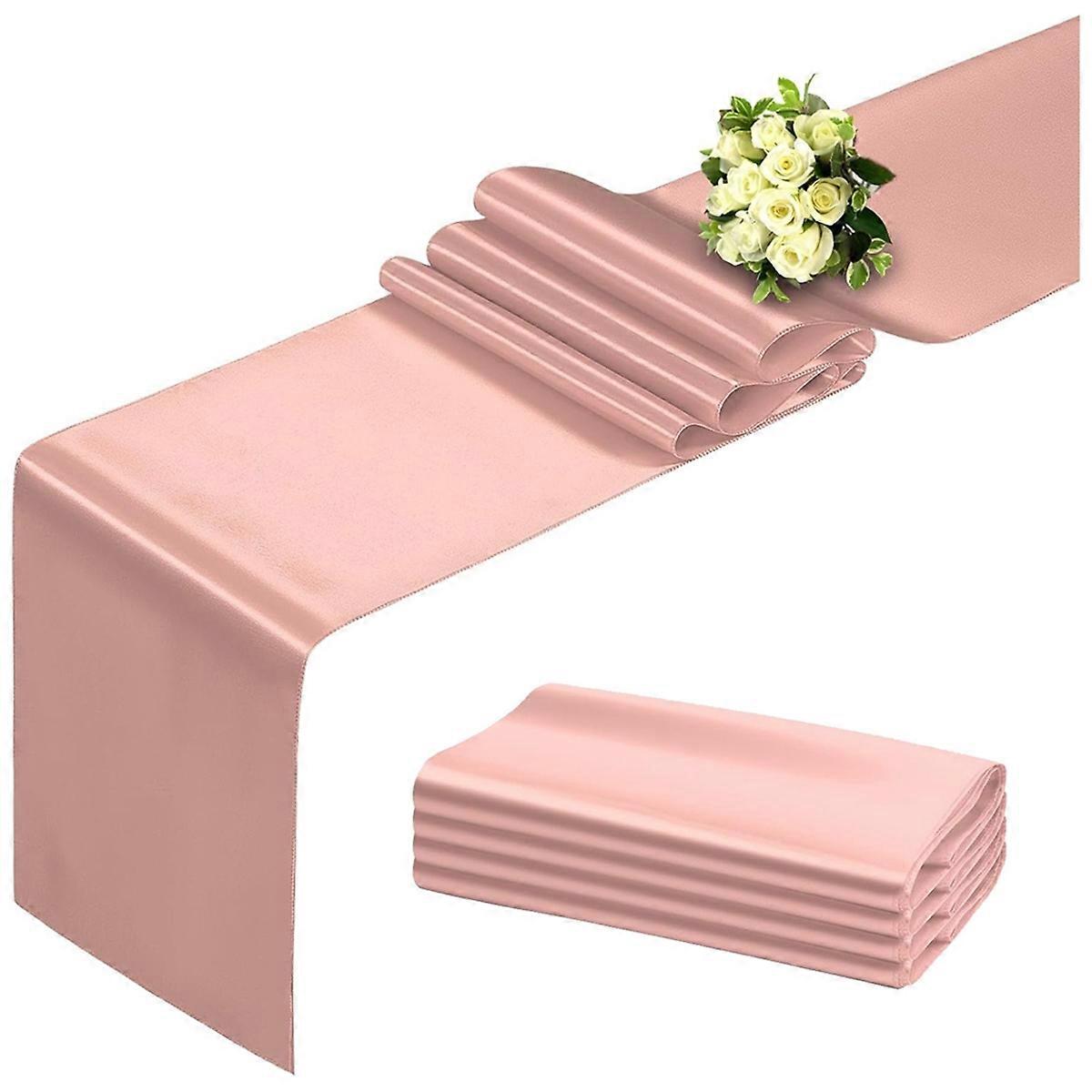 Rose Gold Table Runner 12x108 Inch 10 Pack Satin Table Runners