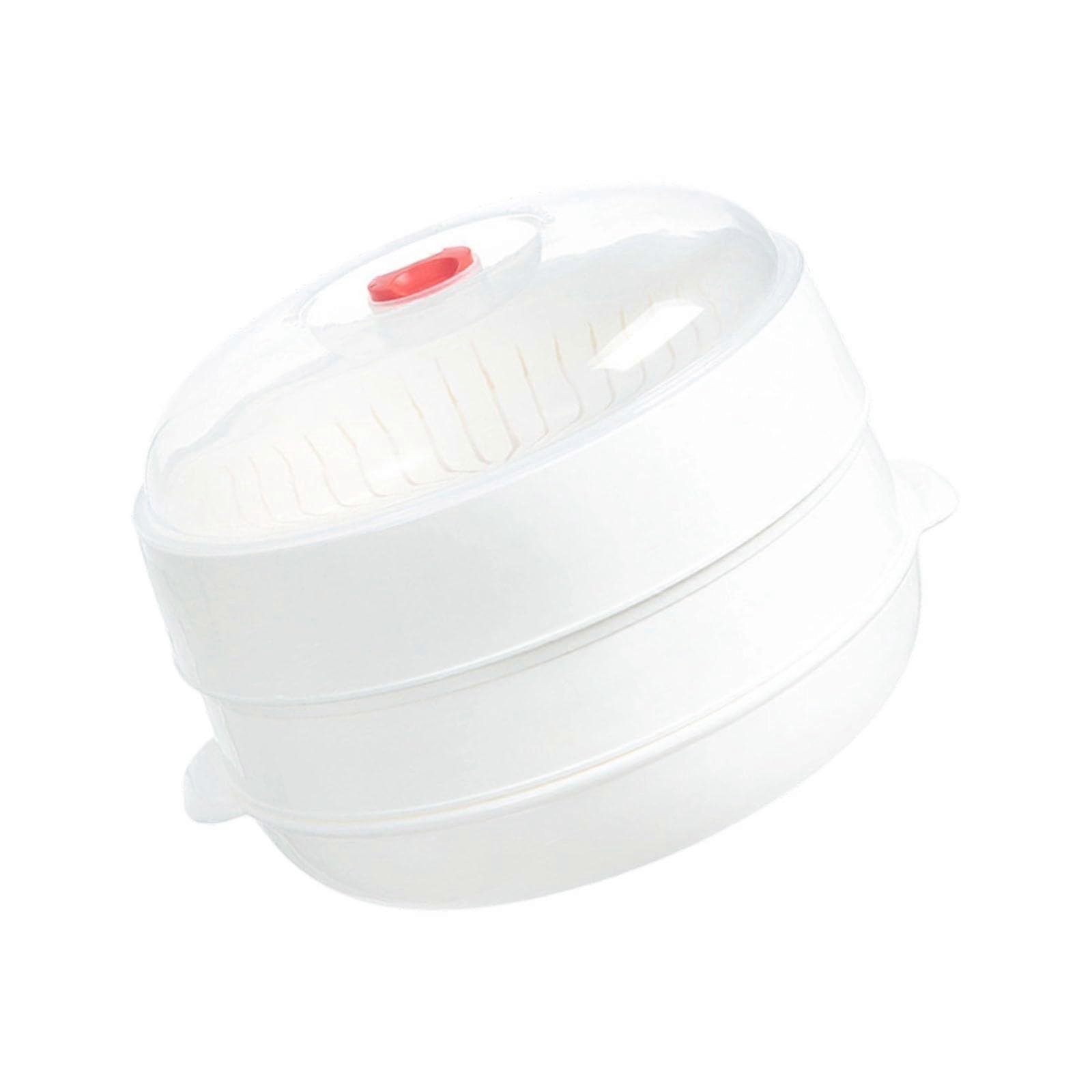 Microwave Steamer Container With Ventilated Base Clear Covers For Buns And Dumplings Food Grade Container Second Floor