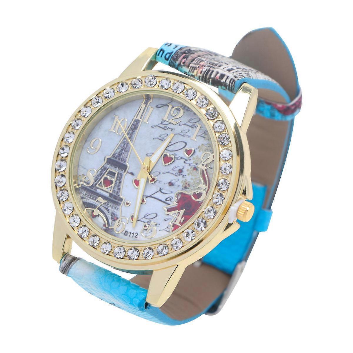Adjustable Watch PU Band Heart Pattern Watch for Women